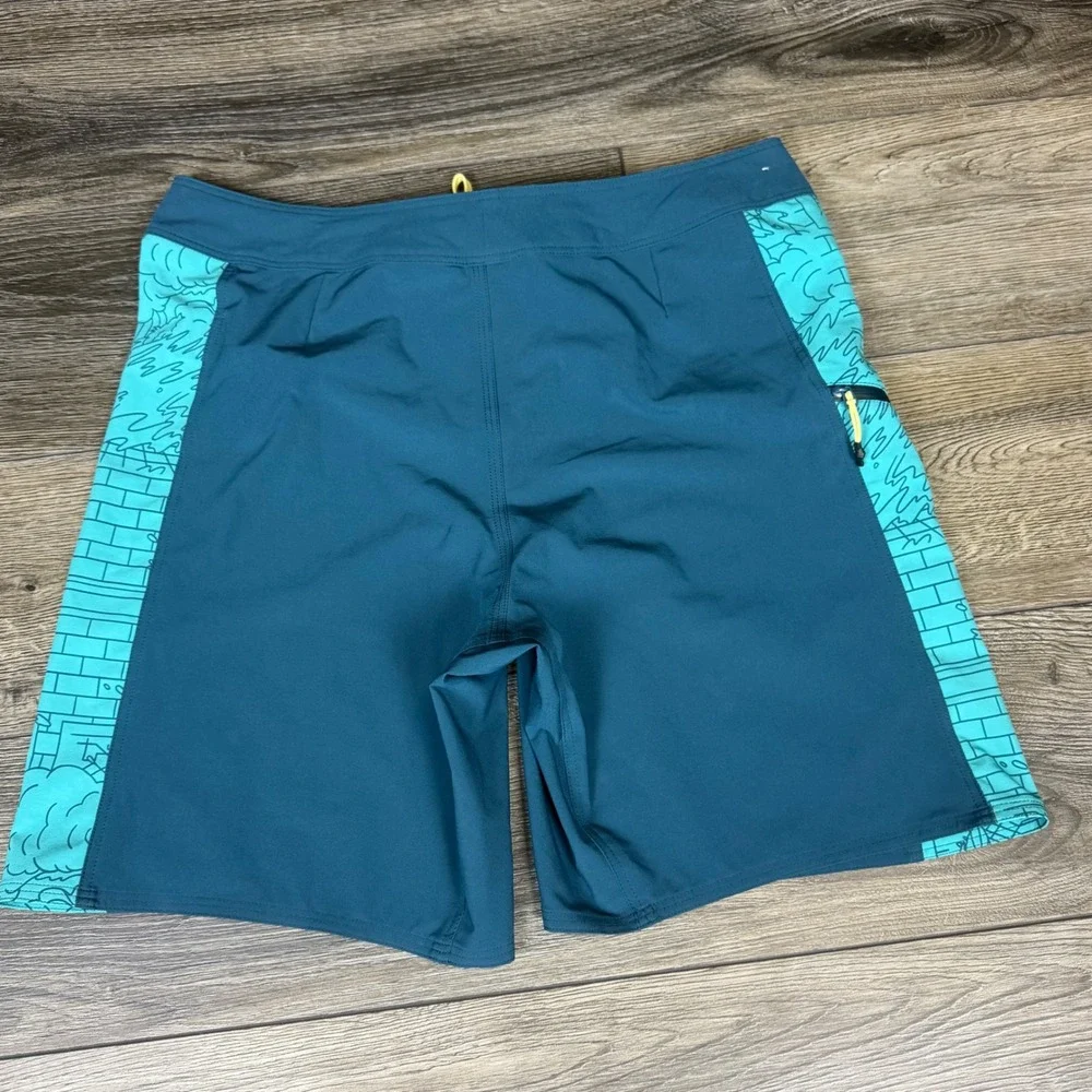 Decathlon Paris 2024 Olympic Boardshorts Turquoise Blue 32 Mens Swim Trunks SEO
